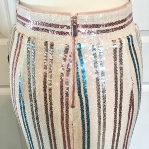 Rachel Roy pink striped sequined skirt -6